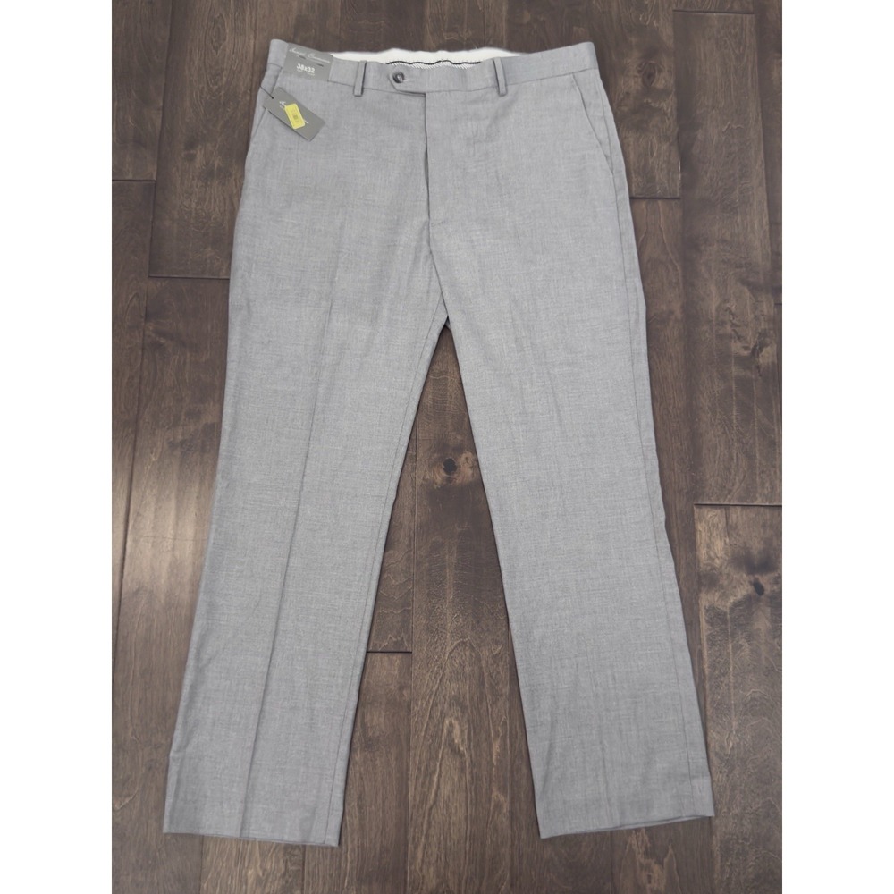 NWT Daniel Cremieux Signature Men Grey Flat Front Dress Pants Trouser Size 38X32